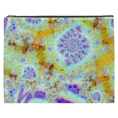 Golden Violet Sea Shells, Abstract Ocean Cosmetic Bag (XXXL) from ArtsNow.com Front