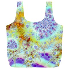 Golden Violet Sea Shells, Abstract Ocean Reusable Bag (XL) from ArtsNow.com Front
