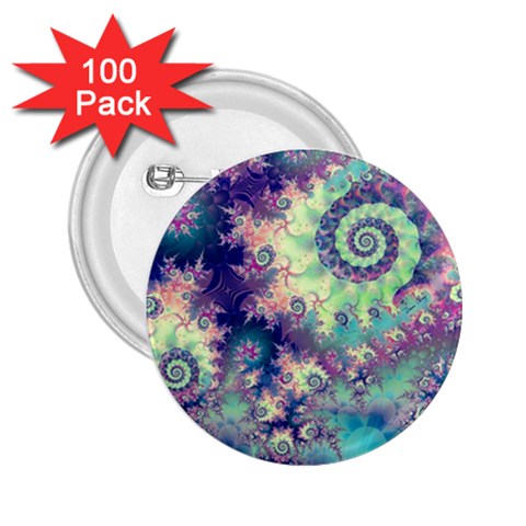 Violet Teal Sea Shells, Abstract Underwater Forest 2.25  Button (100 pack) from ArtsNow.com Front