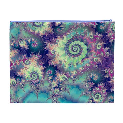 Violet Teal Sea Shells, Abstract Underwater Forest Cosmetic Bag (XL) from ArtsNow.com Back