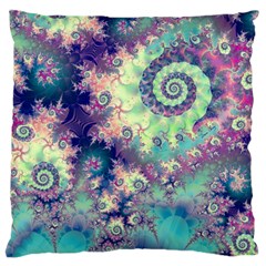 Violet Teal Sea Shells, Abstract Underwater Forest Large Cushion Case (Two Sides) from ArtsNow.com Front