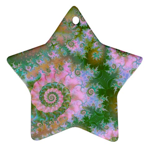 Rose Forest Green, Abstract Swirl Dance Star Ornament from ArtsNow.com Front