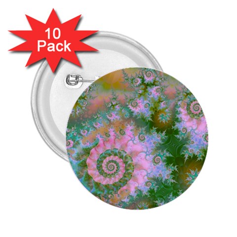 Rose Forest Green, Abstract Swirl Dance 2.25  Button (10 pack) from ArtsNow.com Front