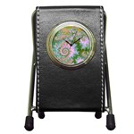 Rose Forest Green, Abstract Swirl Dance Stationery Holder Clock