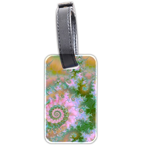 Rose Forest Green, Abstract Swirl Dance Luggage Tag (Two Sides) from ArtsNow.com Front
