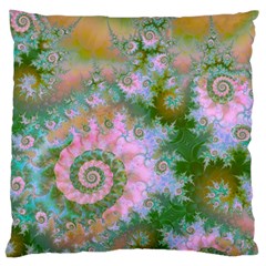 Rose Forest Green, Abstract Swirl Dance Large Cushion Case (Two Sided)  from ArtsNow.com Back