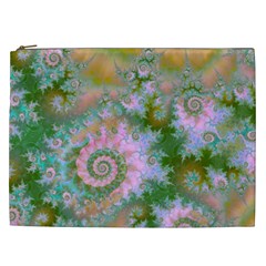 Rose Forest Green, Abstract Swirl Dance Cosmetic Bag (XXL) from ArtsNow.com Front