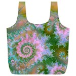 Rose Forest Green, Abstract Swirl Dance Reusable Bag (XL)