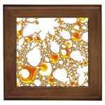 Special Fractal 04 Orange Framed Ceramic Tile