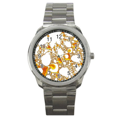 Special Fractal 04 Orange Sport Metal Watch from ArtsNow.com Front