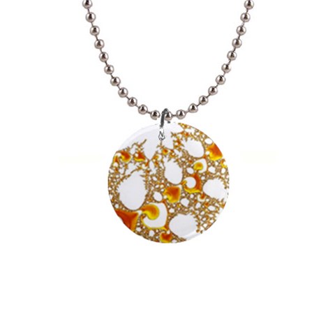 Special Fractal 04 Orange Button Necklace from ArtsNow.com Front