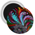 Special Fractal 02 Red 3  Button Magnet