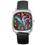 Special Fractal 02 Red Square Leather Watch