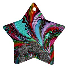 Special Fractal 02 Red Star Ornament (Two Sides) from ArtsNow.com Front