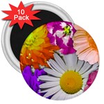Lovely Flowers,purple 3  Button Magnet (10 pack)