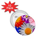 Lovely Flowers, Blue 1.75  Button (10 pack)