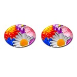 Lovely Flowers, Blue Cufflinks (Oval)