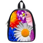 Lovely Flowers, Blue School Bag (Small)