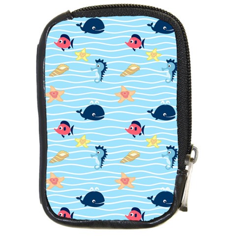 Fun Fish of the Ocean Compact Camera Leather Case from ArtsNow.com Front