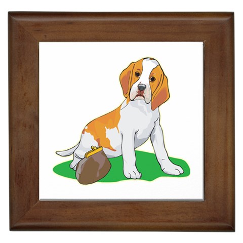 Beagle Framed Tile from ArtsNow.com Front