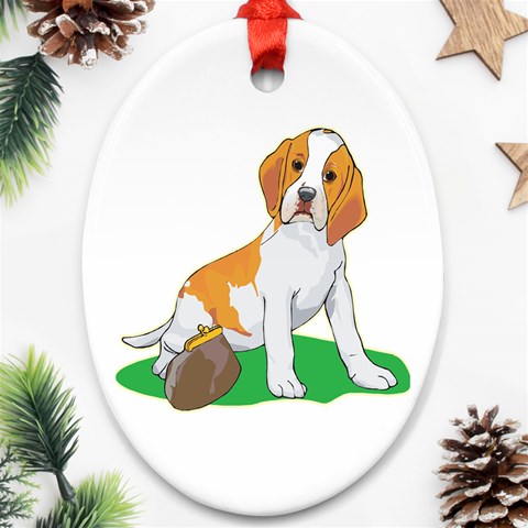 Beagle Ornament (Oval) from ArtsNow.com Front