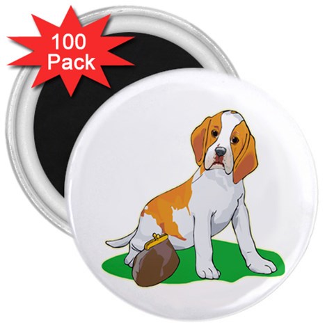 Beagle 3  Magnet (100 pack) from ArtsNow.com Front