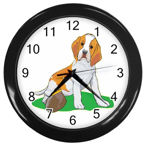 Beagle Wall Clock (Black) from ArtsNow.com Front