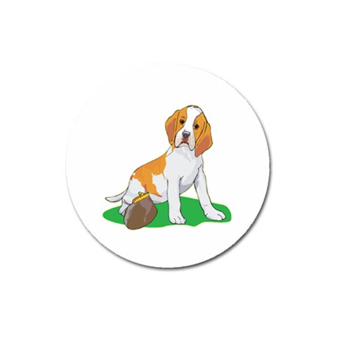 Beagle Magnet 3  (Round) from ArtsNow.com Front