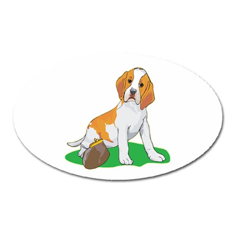Beagle Magnet (Oval) from ArtsNow.com Front