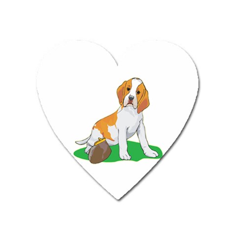 Beagle Magnet (Heart) from ArtsNow.com Front