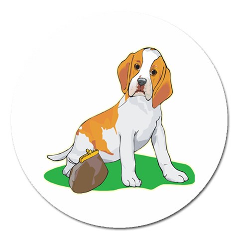 Beagle Magnet 5  (Round) from ArtsNow.com Front