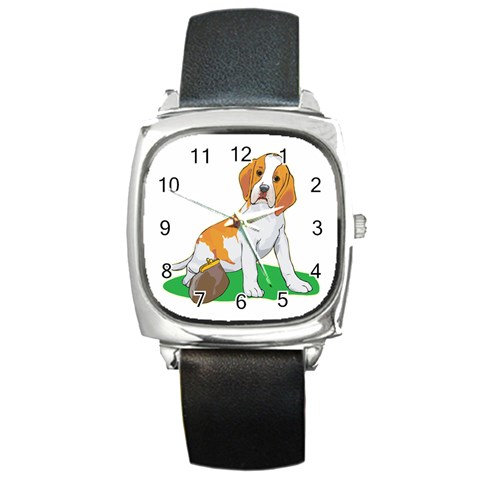 Beagle Square Metal Watch from ArtsNow.com Front