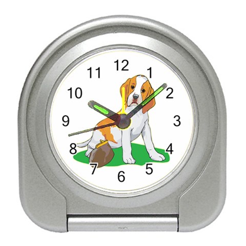Beagle Travel Alarm Clock from ArtsNow.com Front