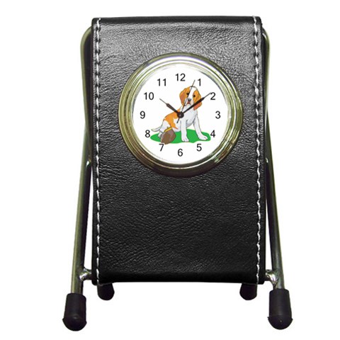Beagle Pen Holder Desk Clock from ArtsNow.com Front