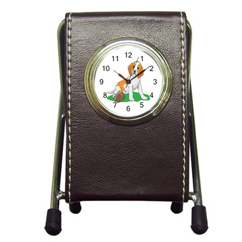 Beagle Pen Holder Desk Clock from ArtsNow.com Front