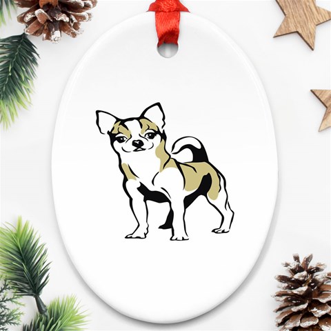 Chihuahua Ornament (Oval) from ArtsNow.com Front