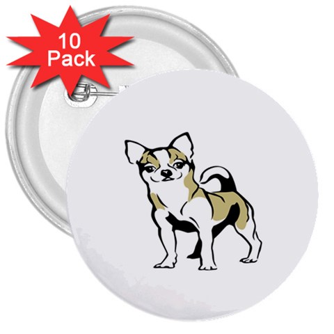 Chihuahua 3  Button (10 pack) from ArtsNow.com Front