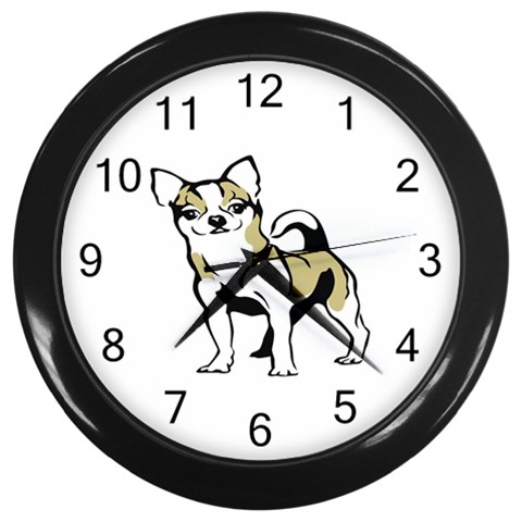 Chihuahua Wall Clock (Black) from ArtsNow.com Front