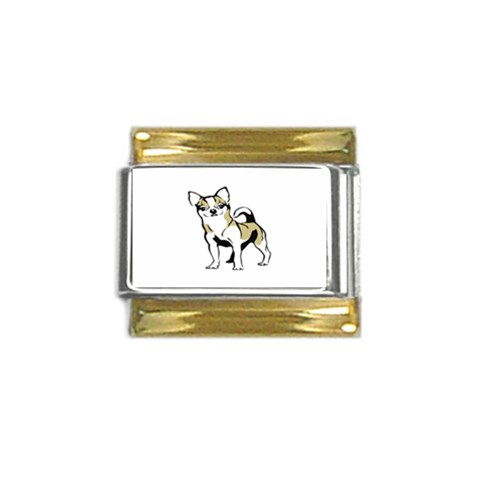 Chihuahua Gold Trim Italian Charm (9mm) from ArtsNow.com Front