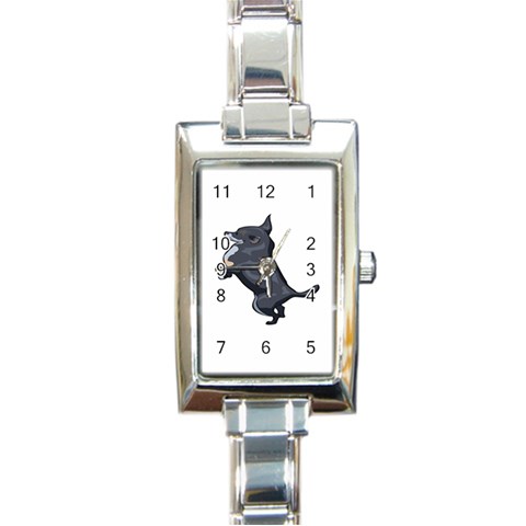 Chihuahua Rectangular Italian Charm Watch from ArtsNow.com Front