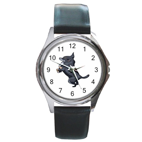 Chihuahua Round Metal Watch from ArtsNow.com Front