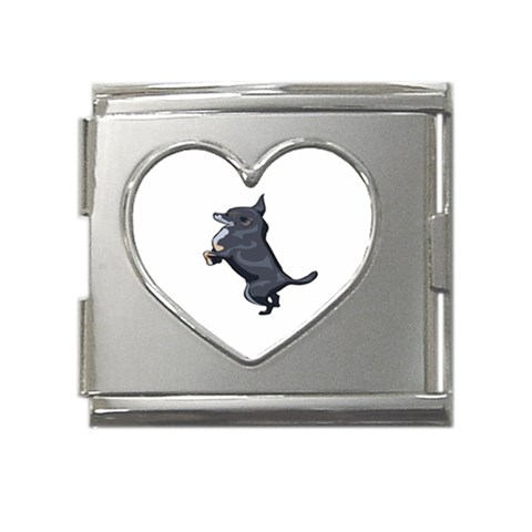 Chihuahua Mega Link Heart Italian Charm (18mm) from ArtsNow.com Front
