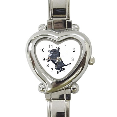 Chihuahua Heart Italian Charm Watch from ArtsNow.com Front