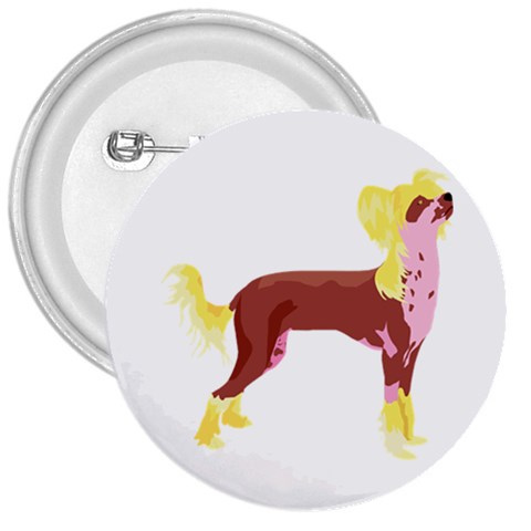 Chinese Crested 3  Button from ArtsNow.com Front