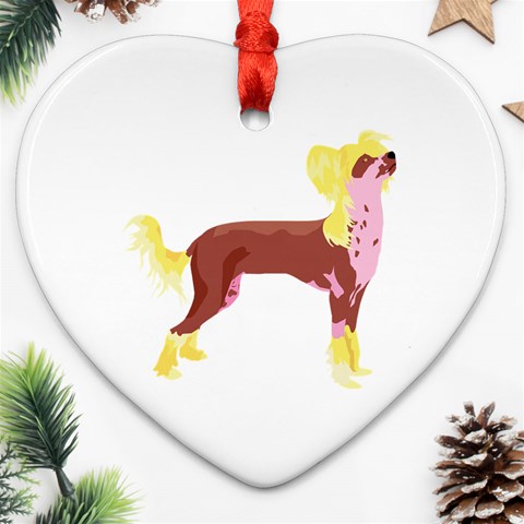 Chinese Crested Ornament (Heart) from ArtsNow.com Front