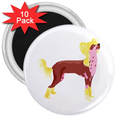 Chinese Crested 3  Magnet (10 pack) from ArtsNow.com Front