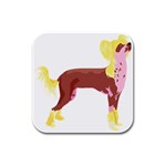Chinese Crested Rubber Square Coaster (4 pack)