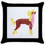 Chinese Crested Throw Pillow Case (Black)