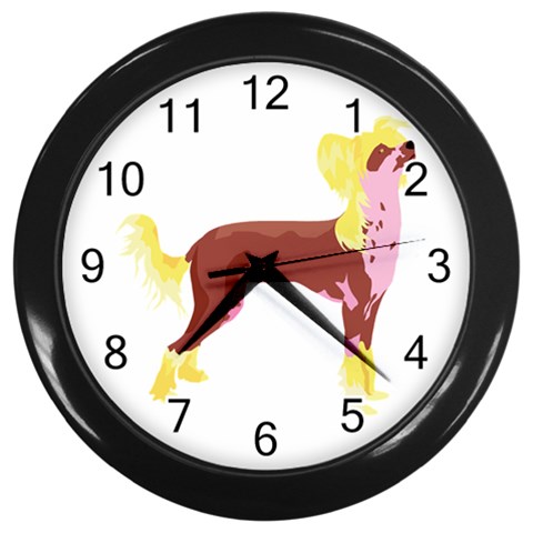 Chinese Crested Wall Clock (Black) from ArtsNow.com Front