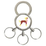 Chinese Crested 3-Ring Key Chain